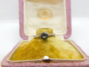 Sterling Silver Birthday Ring With Quartz Vintage c1970 Size M