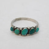 19th Century Sterling Silver, Turquoise & Seed Pearl Dress Ring Antique c1890s