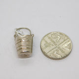 Sterling Silver Bucket Charm Pendant Vintage c1970