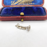Sterling Silver Musical Trumpet Charm Pendant Vintage c1970
