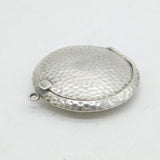 Arts & Crafts Planished Sterling Silver Makeup Compact Fob Antique Birmingham