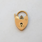 Edwardian 9ct Rose Gold Padlock Heart Charm or Clasp Antique c1910s