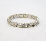 Art Deco 9ct White Gold & Spinel Set Eternity Ring Antique c1930s