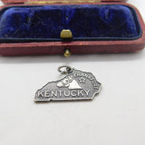 Sterling Silver State of Kentucky USA Charm Pendant Vintage c1970