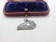 Sterling Silver State of Kentucky USA Charm Pendant Vintage c1970