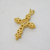 Sterling Silver Gilt & Paste Set Cross Pendant Vintage