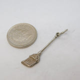 Sterling Silver Sweeping Brush Charm Pendant Vintage c1970
