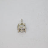 Sterling Silver Minimalist Round CZ Charm Pendant Contemporary c2000s
