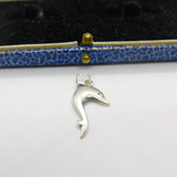 Sterling Silver Leaping Dolphin Marine Charm Pendant Vintage c1970