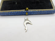 Sterling Silver Leaping Dolphin Marine Charm Pendant Vintage c1970