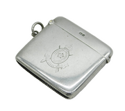 Boer War Sterling Silver Hampshire Yeomanry 1901 Vesta Case Antique