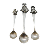 Sterling Silver Goldilocks' Three Bears Set of Spoons Vintage 1990 Birmingham