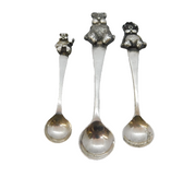 Sterling Silver Goldilocks' Three Bears Set of Spoons Vintage 1990 Birmingham