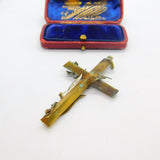 Georgian Handmade Large Base Metal Floral Cross Medallion Reliquary c1790
