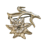 Art Deco Sterling Silver Welsh Daffodil Flower Brooch Antique c1930s
