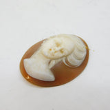 19th Century Carved Shell Cameo Plaque Lady in Profile Antique c1880s