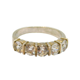 Sterling Silver 5 Spinel Half Eternity Band Ring Vintage c1990 Size N 1/2