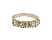 Sterling Silver 5 Spinel Half Eternity Band Ring Vintage c1990 Size N 1/2
