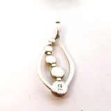 Sterling Silver Multi-Coloured Amber Charm Pendant Vintage c1970