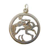Sterling Silver Aquarius Zodiac Charm Pendant Vintage c1970s
