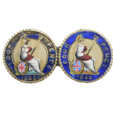 Victorian Sterling Silver & Enamel Groat Fourpence Coin Brooch Antique c1850