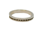 Sterling Silver Channel Set Crystal Half Eternity Ring Modern c2000 Size P