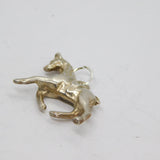Sterling Silver Trotting Saddled Horse Charm Pendant Vintage c1970