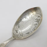 Scottish Victorian Sterling Silver Floral Pattern Tea Caddy Spoon Antique Perth