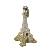 Sterling Silver Eiffel Tower Paris Charm Pendant Vintage c1970