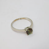 Sterling Silver Mystic Topaz Round Solitaire Dress Ring Vintage c1970 Size N 1/2