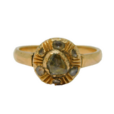 Victorian 14ct Yellow Gold & Old-Cut Diamond Dress Ring Antique c1850s