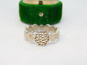 Studio Jewellery Sterling Silver Ciruclar Panel Dress Ring Vintage c1970