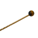 9ct Yellow Gold & Tiger's Eye Beaded Stick Pin Antique c1930s