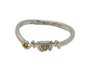 Sterling Silver Spinel Set 'MOM" Engraved Inside Ring Vintage c1970 Size R 1/2