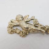 Sterling Silver Winged Cherub Sweetheart Brooch Antique c1920 Art Deco