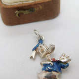 Sterling Silver Enamel Disney Donald Duck Charm Pendant Vintage c1970