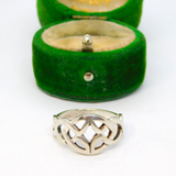 Sterling Silver Celtic Knot Style Ring Vintage c1970 Size N 1/2