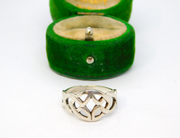 Sterling Silver Celtic Knot Style Ring Vintage c1970 Size N 1/2