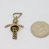 Sterling Silver Handmade Beaded Doll Charm Pendant Vintage c1970