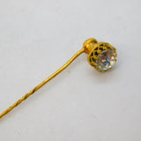 Victorian Rolled Gold & Paste Set Stick Pin Antique c1880s