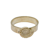 Sterling Silver Ammonite Wide Band Studio Dress Ring Modern c1990 Size Z3