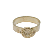 Sterling Silver Ammonite Wide Band Studio Dress Ring Modern c1990 Size Z3