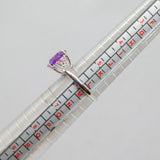 Sterling Silver Amethyst, Pink Topaz & Sapphire Ring Vintage c1970 Size L 1/2