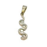 Sterling Silver Paste Set Squiggle Wavy Charm Pendant Vintage c1970