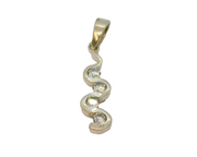 Sterling Silver Paste Set Squiggle Wavy Charm Pendant Vintage c1970