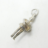 Sterling Silver Fruit Seller Lady Charm Vintage c1970