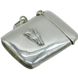 George V Sterling Silver Equestrian Interest Vesta Case Antique 1911 Birmingham
