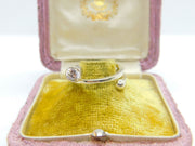 Sterling Silver Wrap Band Ring With Diamond Paste Vintage c1970 Size N