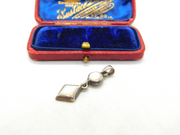 Sterling Silver & Pearl Inlayed Double Drop Pendant Vintage c1970