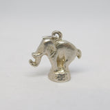 Sterling Silver Circus Elephant on Stand Charm Pendant Vintage c1970
